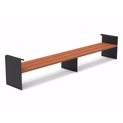 Banc Accua en acier noir et bois