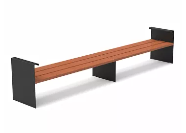 Banc Accua en acier noir et bois