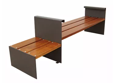 Banc Accua en bois tropical et acier