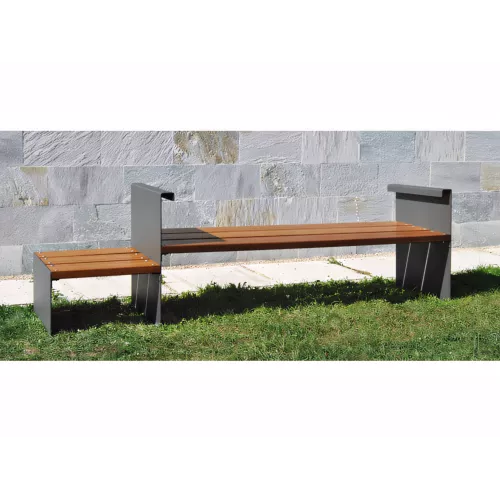 Banc Accua en bois tropical et acier