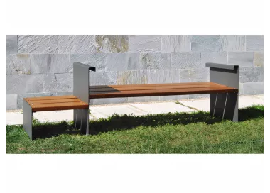 Banc Accua en bois tropical et acier