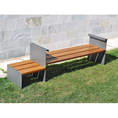 Banc Accua en bois tropical et acier