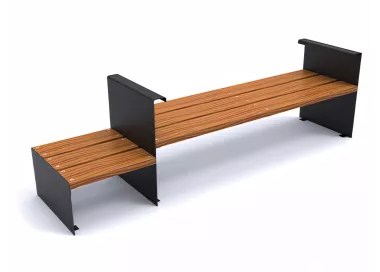 Banc Accua en bois tropical et acier