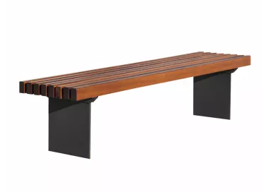 Banc Aila acier noir et bois tropical