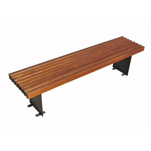 Banc Aila acier noir et bois tropical