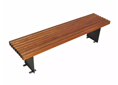 Banc Aila acier noir et bois tropical