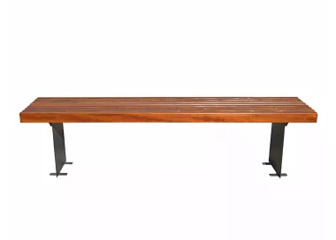 Banc Aila acier noir et bois tropical