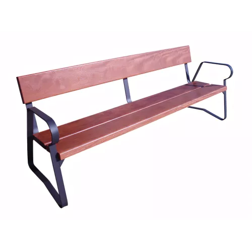 Banc Ribera en bois tropical noir 2m