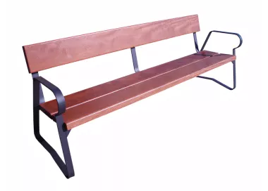 Banc Ribera en bois tropical noir 2m