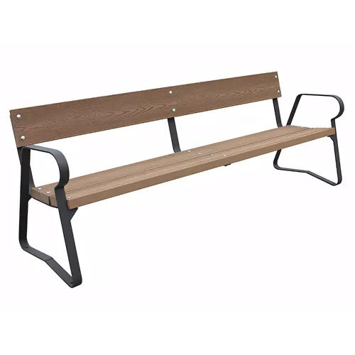 Banc Ribera en bois tropical noir 2m