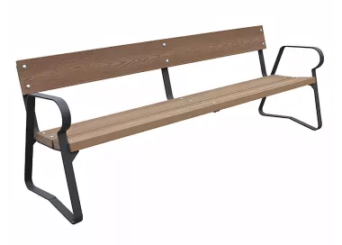 Banc Ribera en bois tropical noir 2m