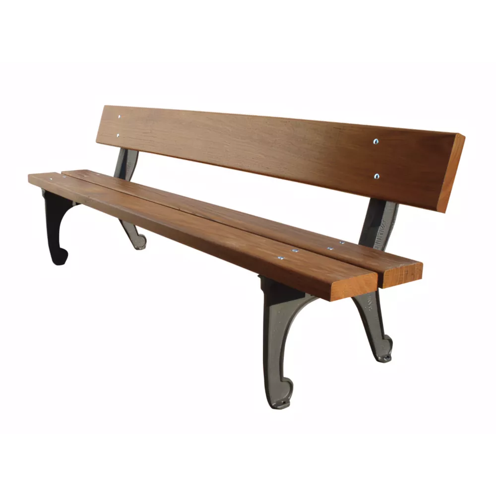 Banc Juliobriga en bois tropical 2 mètres