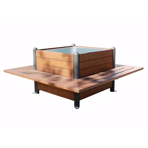 Jardinière-banc carrée 170 cm en acier