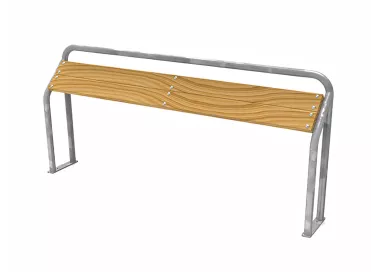 Banc ischiatique long en acier et bois