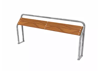 Banc ischiatique long en acier et bois