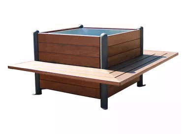 Jardinière-banc 170 cm en acier et bois