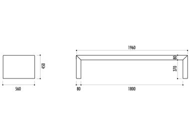 Dimensions de la banquette ZEUS métal