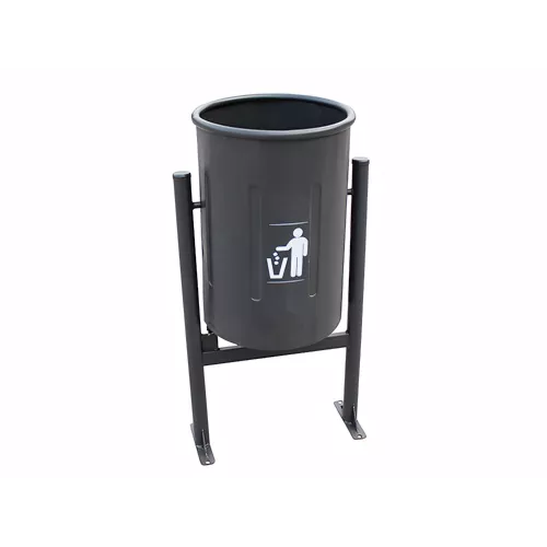 Poubelle rabattable ronde 40 litres noire