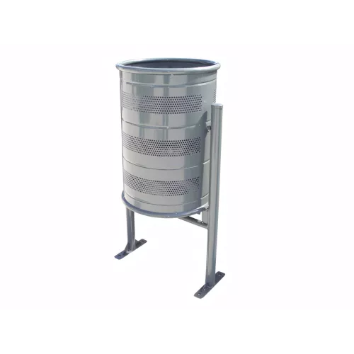 Poubelle ronde rabattable 60 litres acier galvanisé