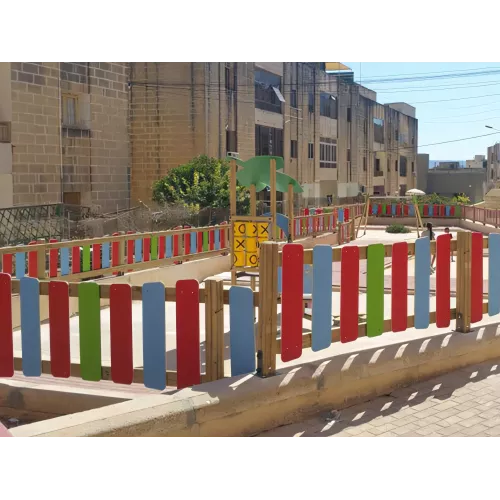 Passerelle ondulée en bois traité 2m