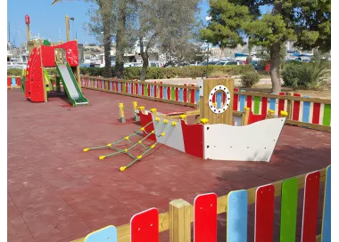 Passerelle ondulée en bois traité 2m