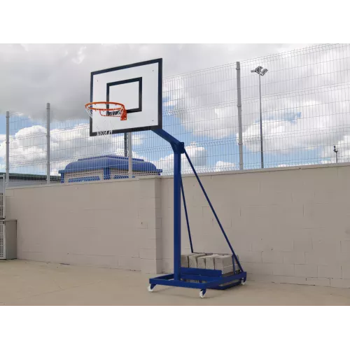 Minibasket transportable sur roulettes avec contrepoids