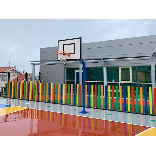 Minibasket encastrable acier avec panneau et filet