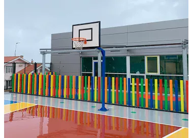 Minibasket encastrable acier avec panneau et filet