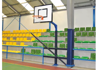 Minibasket encastrable acier avec panneau et filet