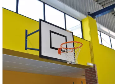 Minibasket mural acier avec panneau et filet