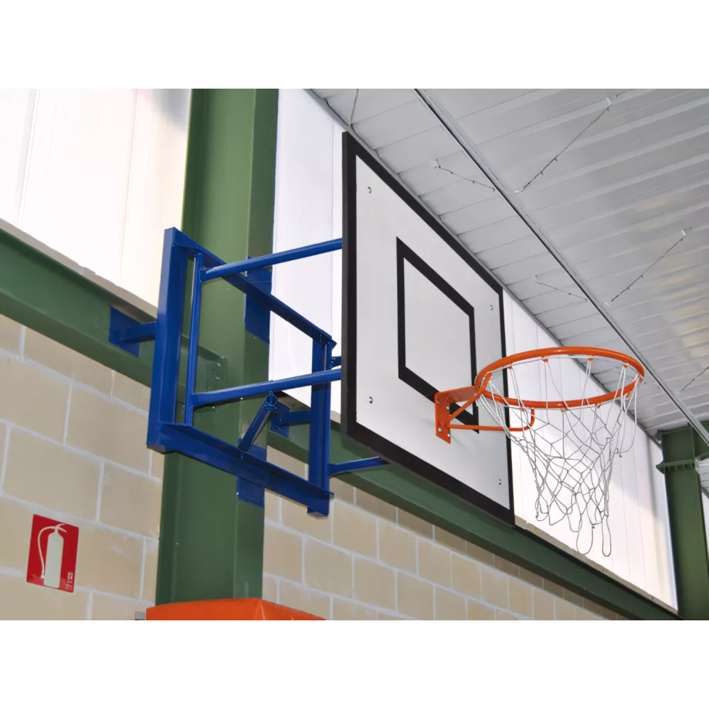 Minibasket mural rabattable avec panneau et filet