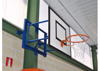 Minibasket mural rabattable avec panneau et filet