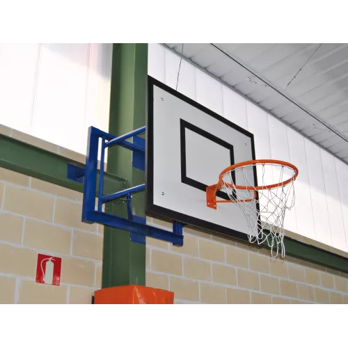 Minibasket mural rabattable avec panneau et filet