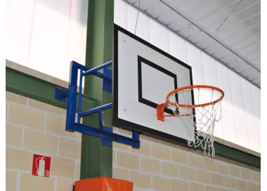 Minibasket mural rabattable avec panneau et filet