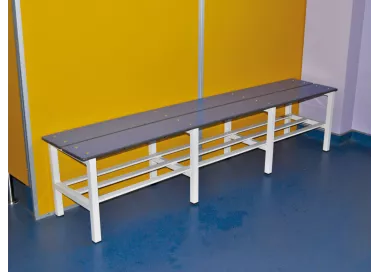 Banc acier avec étagère à chaussures