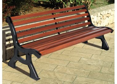 Banc BASTIDE lames en bois exotique