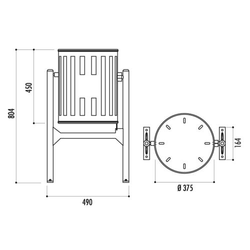 Corbeille TRAMONTANA ronde en fonte ductile