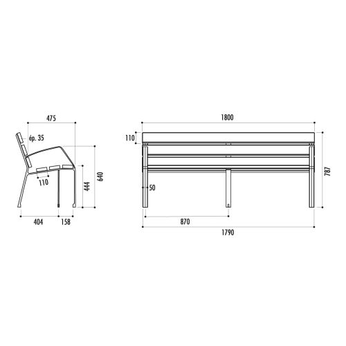 Banc MODO en polymère 100 % recyclé