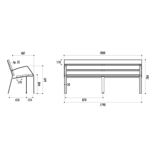 Banc MODO en composite bois-plastique