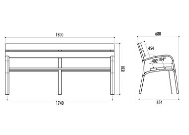 Banc ECOCITY lames en plastique 100 % recyclé