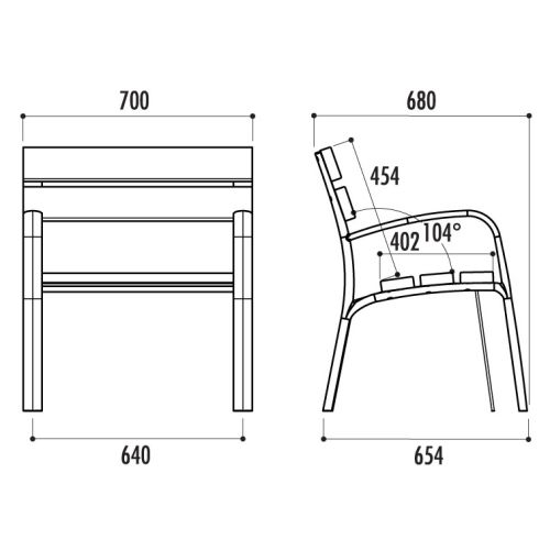 Fauteuil ECOITY lames en plastique 100 % recyclé