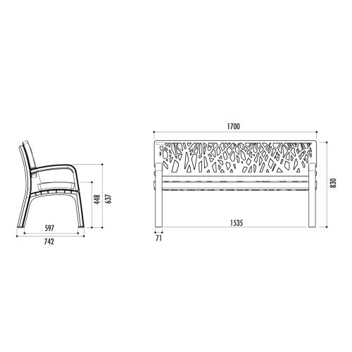 Banc Ocean MAVERICK 100 % recyclé