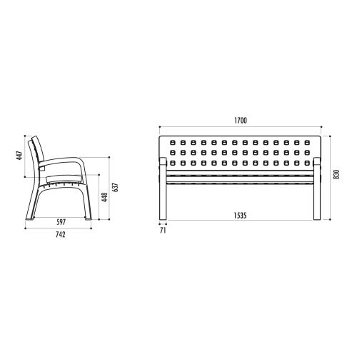 Banc Modo plastique 100 % recyclable