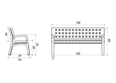 Banc Modo plastique 100 % recyclable