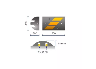 Ralentisseur modulable haute visibilité 55mm pour 30km/h