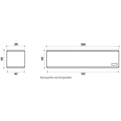 Banquette HEBA droite longueur 200 cm 100 % recyclable