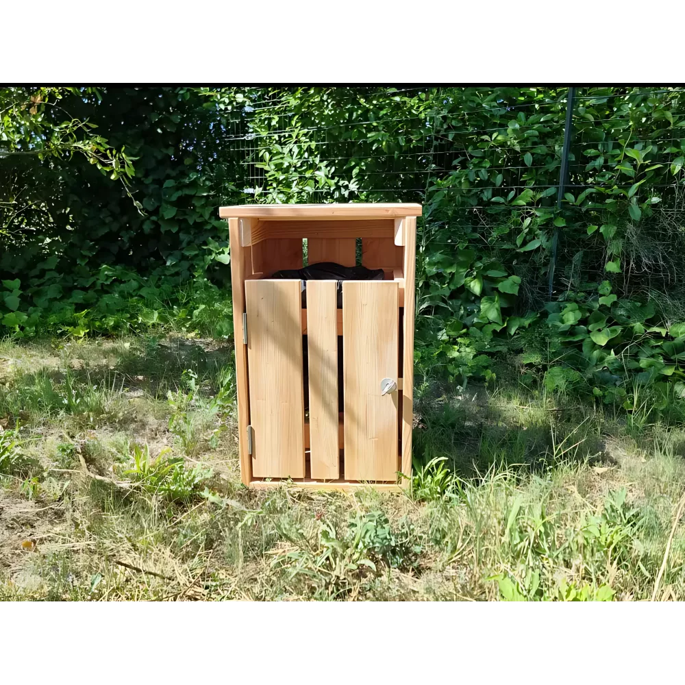 Corbeille en bois des Cévennes 35L, porte-sac inclus