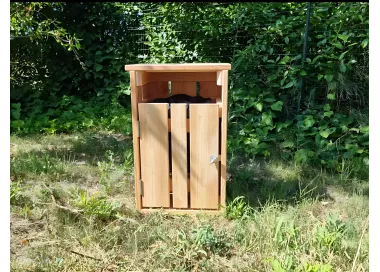 Corbeille en bois des Cévennes 35L, porte-sac inclus