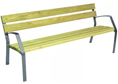 Banc CHARLY 5 lames 180cm Bois pin traité et pied fonte